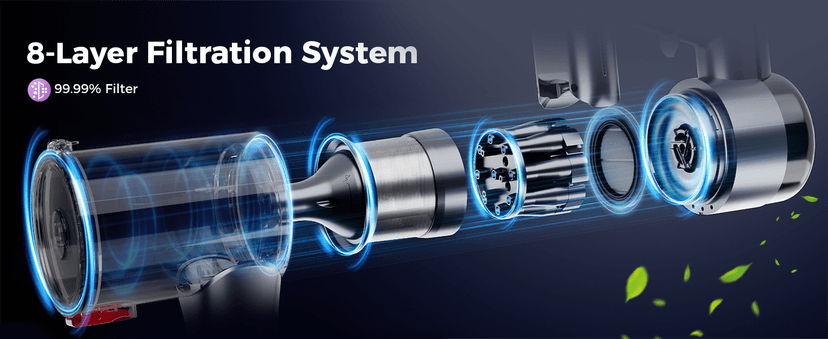 Cordless Vacuum Cleaner, 550W/45Kpa/60Mins Stick Vacuum, Anti-Tangle Vacuum Cleaners for Home with Self-Standing, LDE Display, 8-in-1 Wireless Vacuum for Carpet Pet Hair Hardfloor