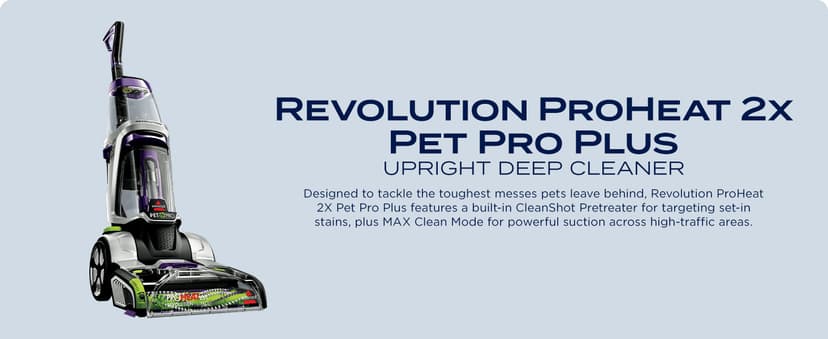 Bissell ProHeat 2X Revolution Pet Pro Plus, 3588F, Upright Deep Cleaner, 30-minute Dry Time, Dual Dirt Lifter Powerbrush, Hose & Tool Attachment, Pet Upholstery and Tough Stain Tool Included