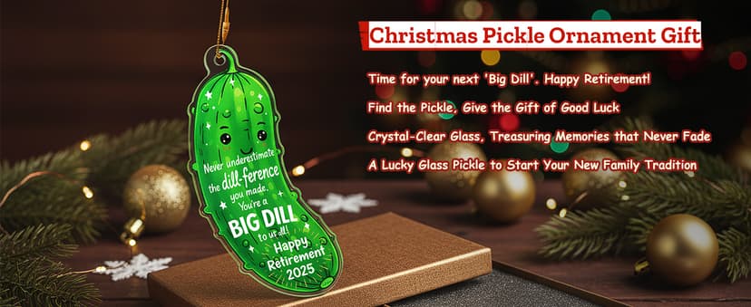 MAMAGIFTREE Christmas Ornament 2025 - Funny Retirement Gifts for Women, Men, Coworker, Boss - Big Dill Keepsake, Happy Retirement Decorations