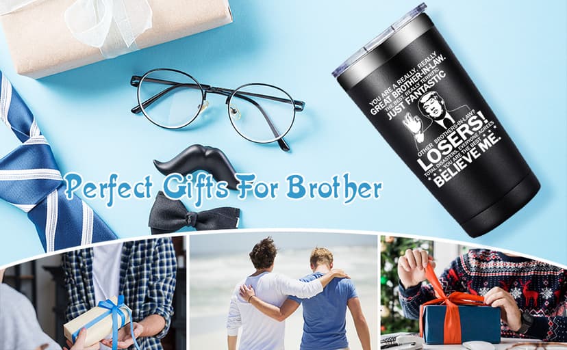 Brother In Law Gifts - Christmas, Birthday, Fathers Day, Gifts for Brother In Law - Cool Brothers In Laws Gift From Sister - 20oz Tumbler