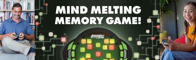 Educational Insights BrainBolt - Handheld Memory Game with Light and Sound, Electronic Brain Games, Single Player Brain Teasers for Kids Teens, & Adults, Gamer Gifts for Boys & Girls Ages 7+