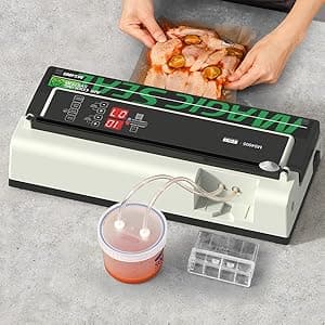 MAGIC SEAL 16'' Commercial Vacuum Sealer Machine, Meat Sealer Vacuum Packing Machine with Double Pump and Auto Cooling System, Sealing and Vacuum Time Control, Compatible with Mylar Bags