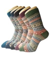 Senker Fashion Womens Wool Socks, Stocking Stuffers Gifts for Women Men Warm Soft Crew Boot Sock for Winter Hiking