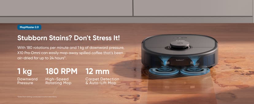 eufy X10 Pro Omni Robot Vacuum and Mop Combo, Incredible Suction, Dual Mops with 12 mm Auto-Lift and Carpet Detection, AI Obstacle Avoidance, Auto Mop Washing&Drying, Self-Emptying, Self-Refilling