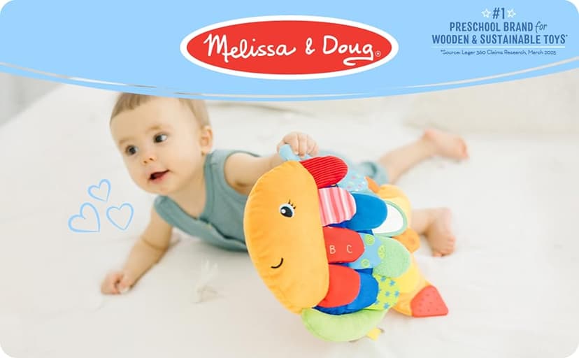 Melissa & Doug K’s Kids, Flip Fish Stuffed Animal, Soft Baby Book, Multi-Textured Squeaking & Crinkling Infant Sensory Toys for Babies with Baby Mirror, Tummy Time Toys for Infants Ages 0–9 Months