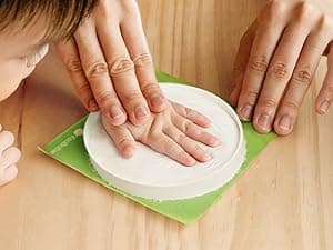 Baby Hand and Footprint Kit Girls, Boys - Personalized Baby’s First Christmas Ornament Kit, Newborn Christmas Gifts for New Mom, Cute Shower Gifts, Easy to Use Handprint Ornaments(Gold Paint, Cherish)