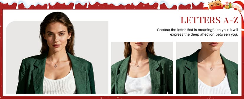 Iefil Rose Heart Necklaces Gifts for Women - 925 Sterling Silver Heart Initial Necklace, Anniversary Birthday Gifts for Women, Jewelry Gift for Wife Wife Girlfriend Mom