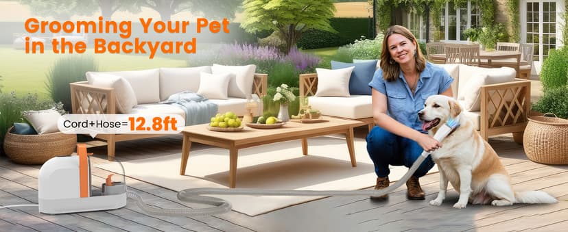 Dog Grooming Vacuum, Dog Grooming Kit with Pet Clippers, 12,000Pa Pet Hair Vacuum for Dogs, Low Noise Home Cleaning Tool in 1, PG10