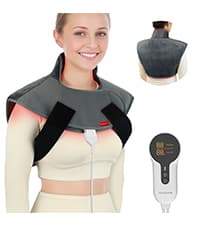 Comfytemp Heating Pad for Neck and Shoulders and Back, 2.6lb Weighted Electric Heat Pad for Pain Relief, Large FSA Eligible Heated Wrap, 9 Heat Settings, 11 Auto-Off, Gifts for Women Men Mom Dad