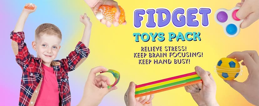 Gift Fidget Box Toys Pack for Kids 3-12, FunKidz Sensory Toys for Boys Girls Age 7-12 Autistic Children in Mystery Storage Portable Box