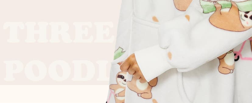 THREE POODLE Wearable Blanket Hoodie for Women, Oversized Sherpa Sweatshirt Blanket for Adults Men, Cozy Hooded Blankets, Gifts for Teen Girls Women Mom Sister