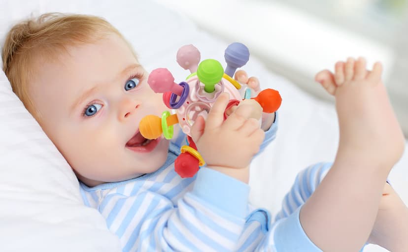 Baby Montessori Sensory Toys for 0-6 6-12 Months, Baby Teether Teething Toys for Babies 0 3 6 9 12 18 Months, Newborn Infant Learning Developmental Toys Gifts for 1 2 Year Old Boys Girls
