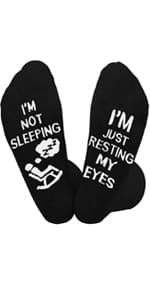 Dealswin Birthday Gifts for Men Dad Fathers Him Husband, I'm Not Sleeping I'm Just Resting My Eyes Socks