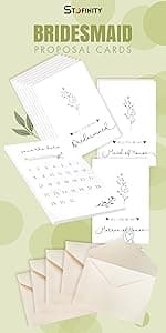 11 Bridesmaid Proposal Card Set - 8 Will You Be My Bridesmaid Card, 2 Will You Be My Maid Of Honor, 1 Matron Of Honor Invitation, Asking Bridesmaid Proposal Gifts Ideas