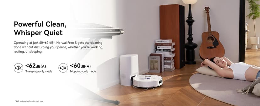 NARWAL Freo S Robot Vacuum and Mop Combo, 8000Pa Suction, 180 Days Hands Free, Self-Emptying Base, LDS Navigation, Obstacle Avoidance, Robot Vacuum Cleaner for Pet Hair & Hard Floors