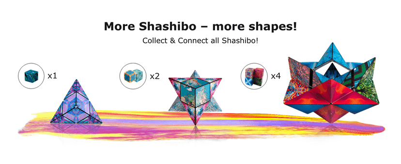 Shashibo Shape Shifting Box - Award-Winning Fidget Toy w/ 36 Rare Earth Magnets - Fidget Cube Transforms Into Over 70 Shapes, Sensory Toy Gift for Kids, Teens, and Adults (Spaced Out)