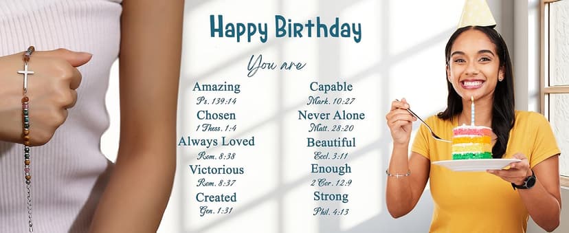 TONY & SANDY Christian Cross Bracelet for Women, Stocking Stuffers for Women, Confirmation Baptism Easter Gifts, Unique Gift for Friends Daughter Mom Sister in Christ on Birthday Christmas