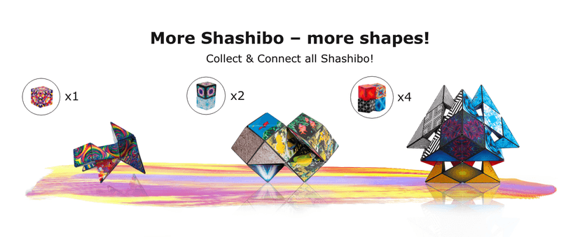 Shashibo Shape Shifting Box - Award-Winning Fidget Toy w/ 36 Rare Earth Magnets - Fidget Cube Transforms Into Over 70 Shapes, Sensory Toy Gift for Kids, Teens, and Adults (Spaced Out)