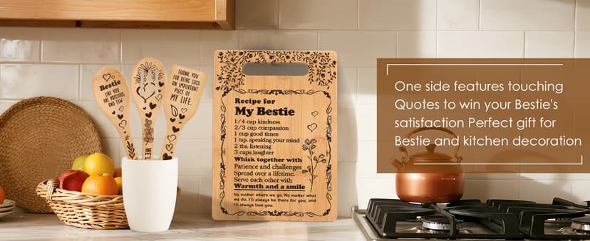 To My Bestie Gifts for Friendship Gifts for Women Friends Birthday Christmas Gifts Ideas for BFF Bestie Soul Sister Bestie Gifts for Women Friend BFF Gifts Best Friend Cutting Boards for the Kitchen