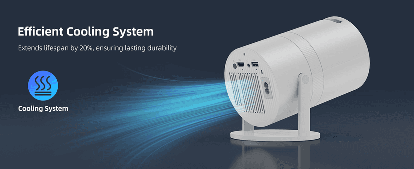 Mini Projector with WiFi and Bluetooth, Portable Movie Projector with 180° Rotatable, 1080P HD Supported, Auto Vertical Keystone, Compatible with Smartphone, TV Stick, Laptop, HDMI, USB