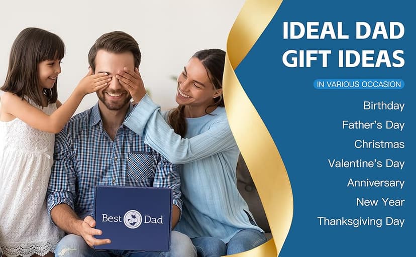 New Dad Gifts Box, 9 Pcs First Time Dad Gifts, Dad to Be Gifts for 1st Time with Tumbler Hat Onesie Socks Keychain for Baby Shower,Unique Kit for Soon to Be or Expecting Father