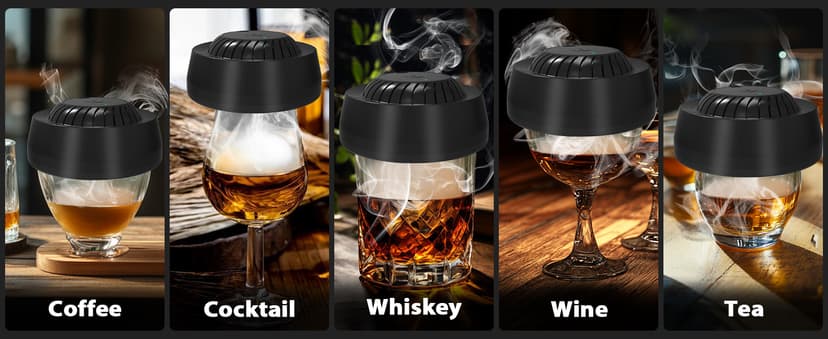 Electric Whiskey Smoker Kit with 6 Wood Chips, Electric Cocktail Smoker Kit Built-in Lighter, No Butane Needed, Gifts for Christmas, Gifts for Men, Dad, Husband