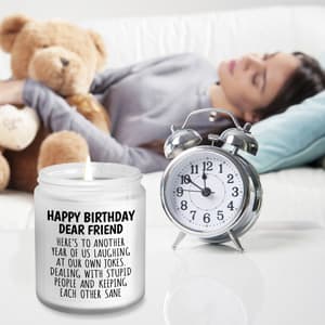 Happy Birthday Gifts for Women - Funny Gift for Best Friend Coworker Classmate Bestie Present Lavender Candle