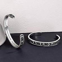 TONY & SANDY Inspirational Bracelets for Women Teen Girls Personalized Gifts for Daughter Granddaughter Mom Sister Friends Stainless Steel Engraved Cuff Birthday Easter Christmas