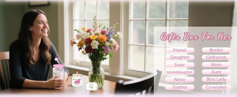 Birthday Gifts for Women, Teen Girls, Her, Unique Happy Birthday Gift Baskets for Best Friend Sister Daughter, Women Christmas Gifts Box for Girl Wife Girlfriends,14pcs Rose Gift Set(Pink)