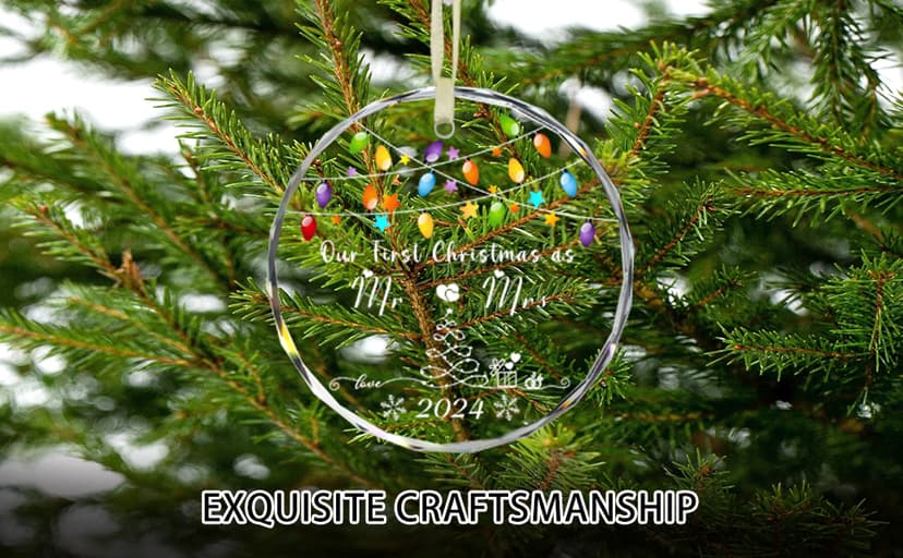 Christmas Ornaments 2025,Our First Christmas Married Ornaments Wedding Gifts for Couples 1st Xmas Married Ornament 2025 Mr and Mrs Bridal Shower Bachelorette Gifts for Bride to be Newlyweds Her Women