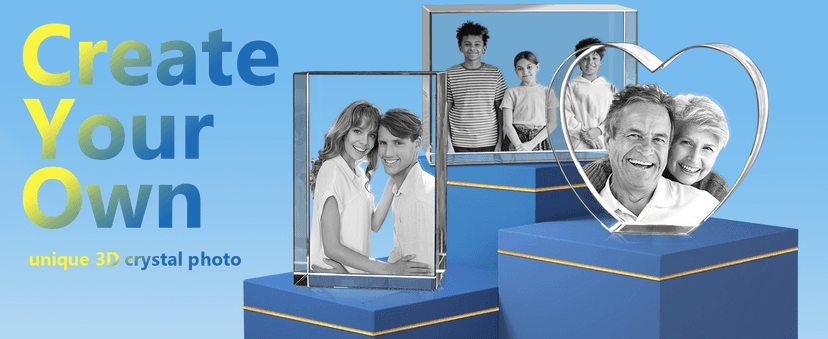 Personalized 3D Crystal Photo, Picture Cube Idea Gift With Your Own Photo, Customized Christmas, Birthday, Wedding Memorial, Mother's Day, Couples Gift for Women, Wife, Husband, Men - Small Portrait