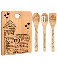 Best Friend Birthday Gifts for Women - “Recipe for a Best Friend” Bamboo Cutting Board Set, Engraved with Inside Jokes & Secrets - Bestie Gifts for Graduation, Long-Distance, Housewarming & Christmas