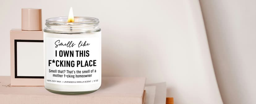 Funny Scented Candle, House Warming Gifts New Home, Housewarming Gifts for Women, Men, Couple, New Homeowner - First Apartment Essentials - Closing Presents for Home Buyers - 9 oz