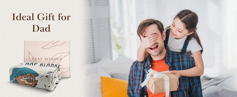 SteadStyle Dad Gifts from Daughter or Son, Dad Birthday Gifts Blanket, Father Gift for Father's Day, Christmas, Thanksgiving, Fluffy Blanket for Daddy, 60'' x 50'' (Beige)