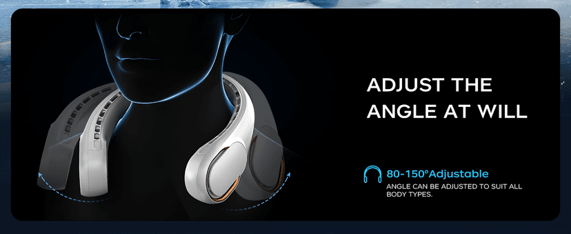 FrSara Neck Fan, Portable Personal Fan Strong Wind, 5200mAh, Air Volume,360° Cooling, No Hair Twisting, Air Volume On 2 Sides, Non-Slip, Quick Charge, Long Use Time, Birthday Gift for Women, Dad, Men