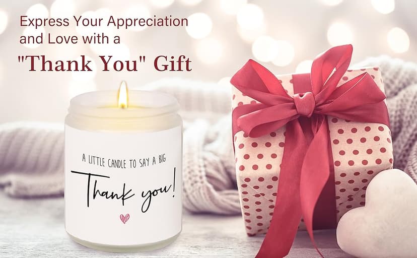 Thank You Gifts for Women, Men, Hostess Gift, Lavender Scented Soy Wax Candle, Appreciation Gifts for Teacher Coworker Employee Boss Nurse, a Little Candle to Say A Big Thank You, Handmade