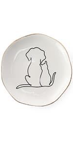 HOME SMILE Ceramic Ring Dish Jewelry Tray for Mom Sister Friends