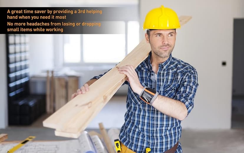 HORUSDY Magnetic Wristband, Gifts for Dad, with Strong Magnets for Holding Screws, Nails, Drilling Bits, Tool Gift for Men