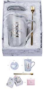 Jumway Mr and Mrs Coffee Mugs - Wedding Gifts for Bride and Groom - Gifts for Bridal Shower Engagement Wedding and Married Couples Anniversary - Ceramic Marble Cups 14 Oz Pink