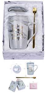 Jumway Mr and Mrs Coffee Mugs - Wedding Gifts for Bride and Groom - Gifts for Bridal Shower Engagement Wedding and Married Couples Anniversary - Ceramic Marble Cups 14 Oz Pink