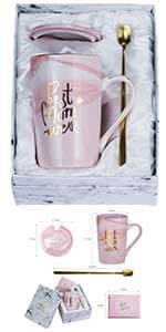 Jumway Mr and Mrs Coffee Mugs - Wedding Gifts for Bride and Groom - Gifts for Bridal Shower Engagement Wedding and Married Couples Anniversary - Ceramic Marble Cups 14 Oz Pink