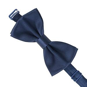 Bow Tie House Real Silk Classic Pre-Tied Bow Tie Formal Solid Tuxedo with Gift Box