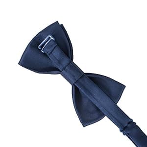 Bow Tie House Real Silk Classic Pre-Tied Bow Tie Formal Solid Tuxedo with Gift Box