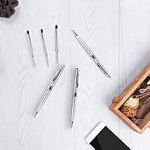 Cambond Ballpoint Pens Bulk Pens - Sliver Metal Pen Nice Luxury Pens for Men Business Office Police Comfortable Writing Twist Retractable 1.0 mm Medium Point Nice Pen, 5 Pack (Silver)
